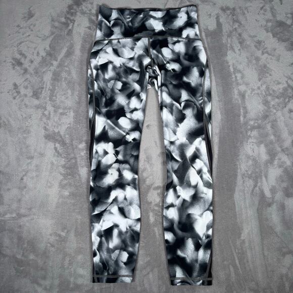 Lululemon Black White Abstract Print Leggings Women’s Size 6 - Picture 1 of 3